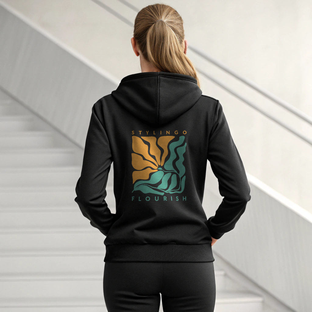 Flourish Hoodie - Be A WildFlower - Black