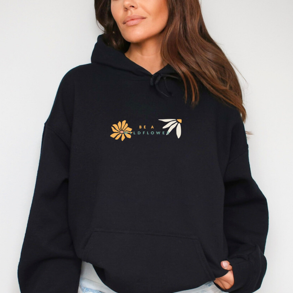 Flourish Hoodie - Be A WildFlower - Black