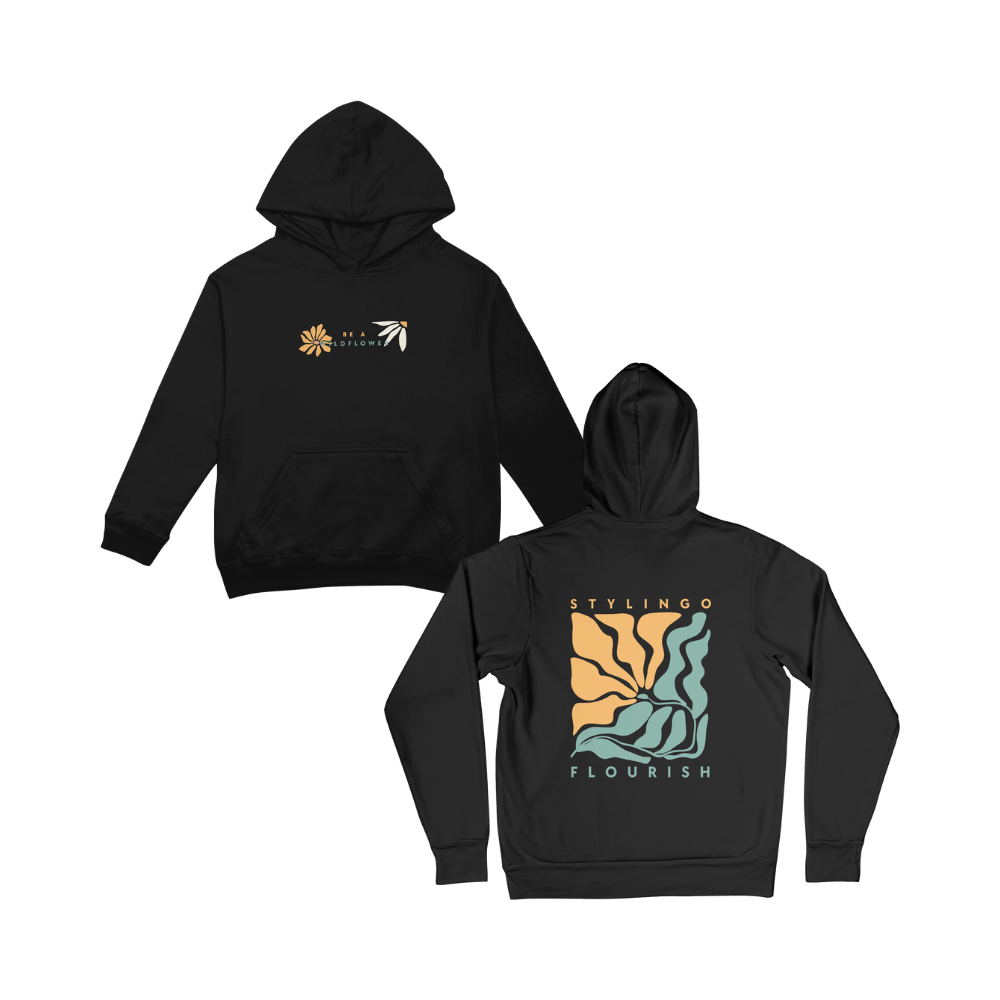 Flourish Hoodie - Be A WildFlower - Black