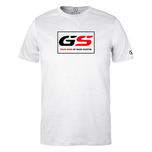 Biker T-Shirt - Mens - Short Sleeve - GS - Gaan Sand of Gaan Huistoe - White