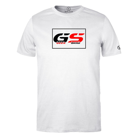 Biker T-Shirt - Mens - Short Sleeve - GS - Geen Sand - White