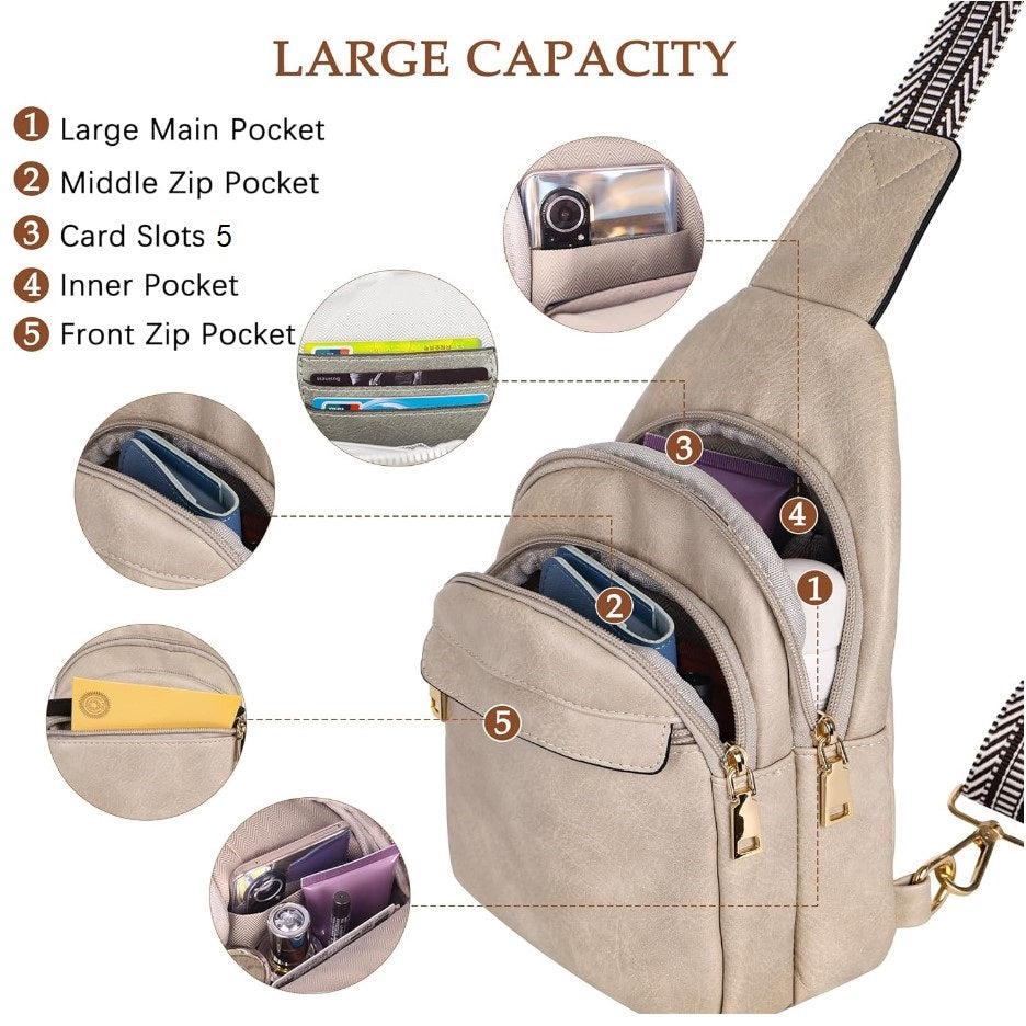 Sling Bag - Crossbody - Blake - Taupe - Choc
