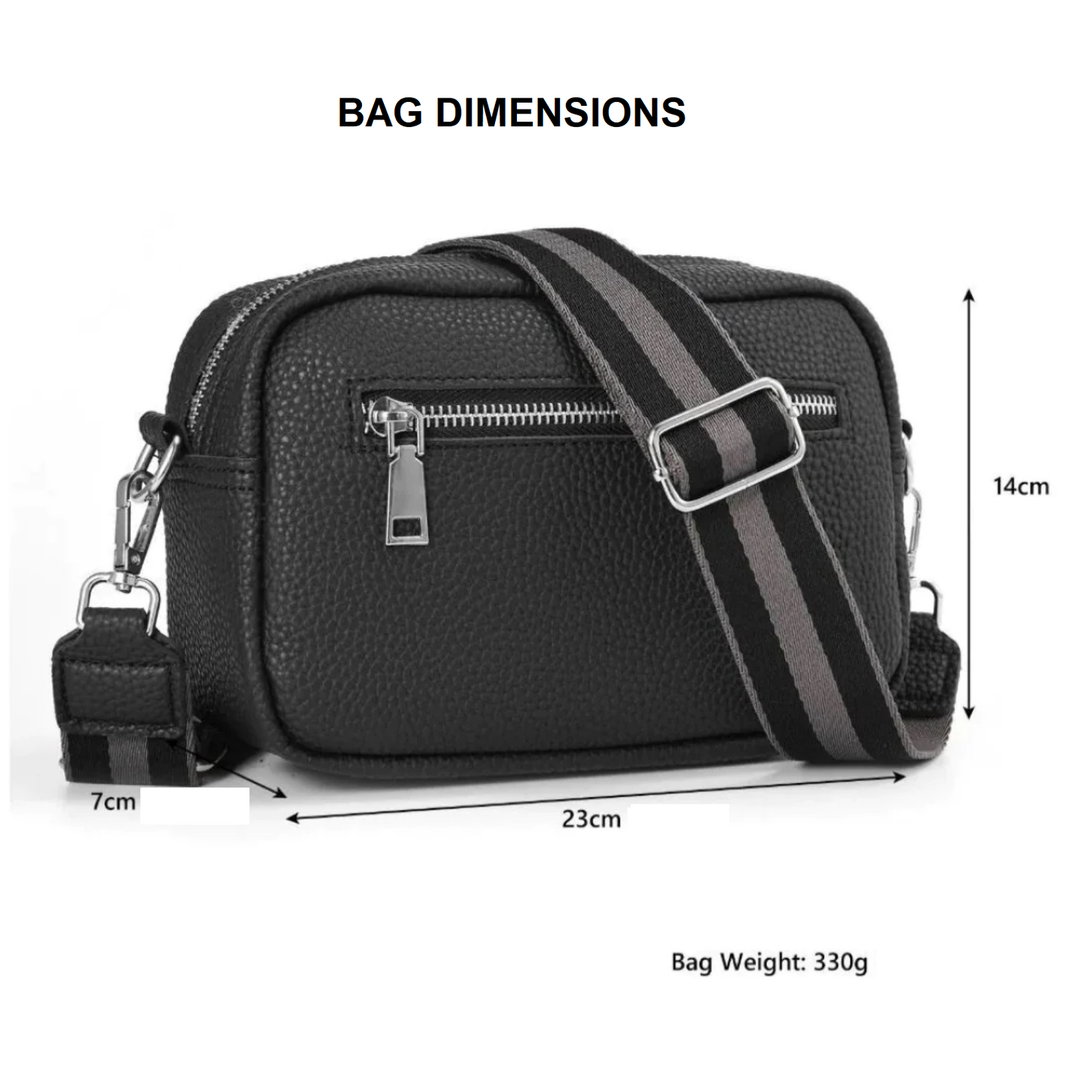 Cross Body - Riley - Black - Includes two Removal Straps available at Stylingo.co.za