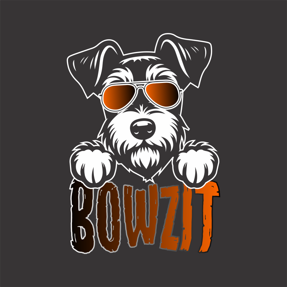 Bowzit T-shirt artwork featuring a playful dog-inspired graphic design.