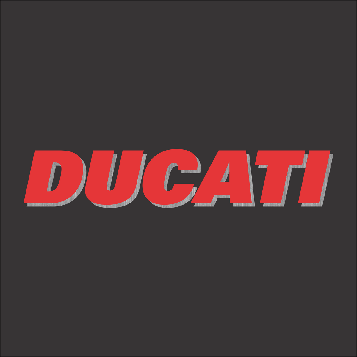 Ducati Red T-shirt artwork featuring a bold red motorcycle-inspired graphic design.