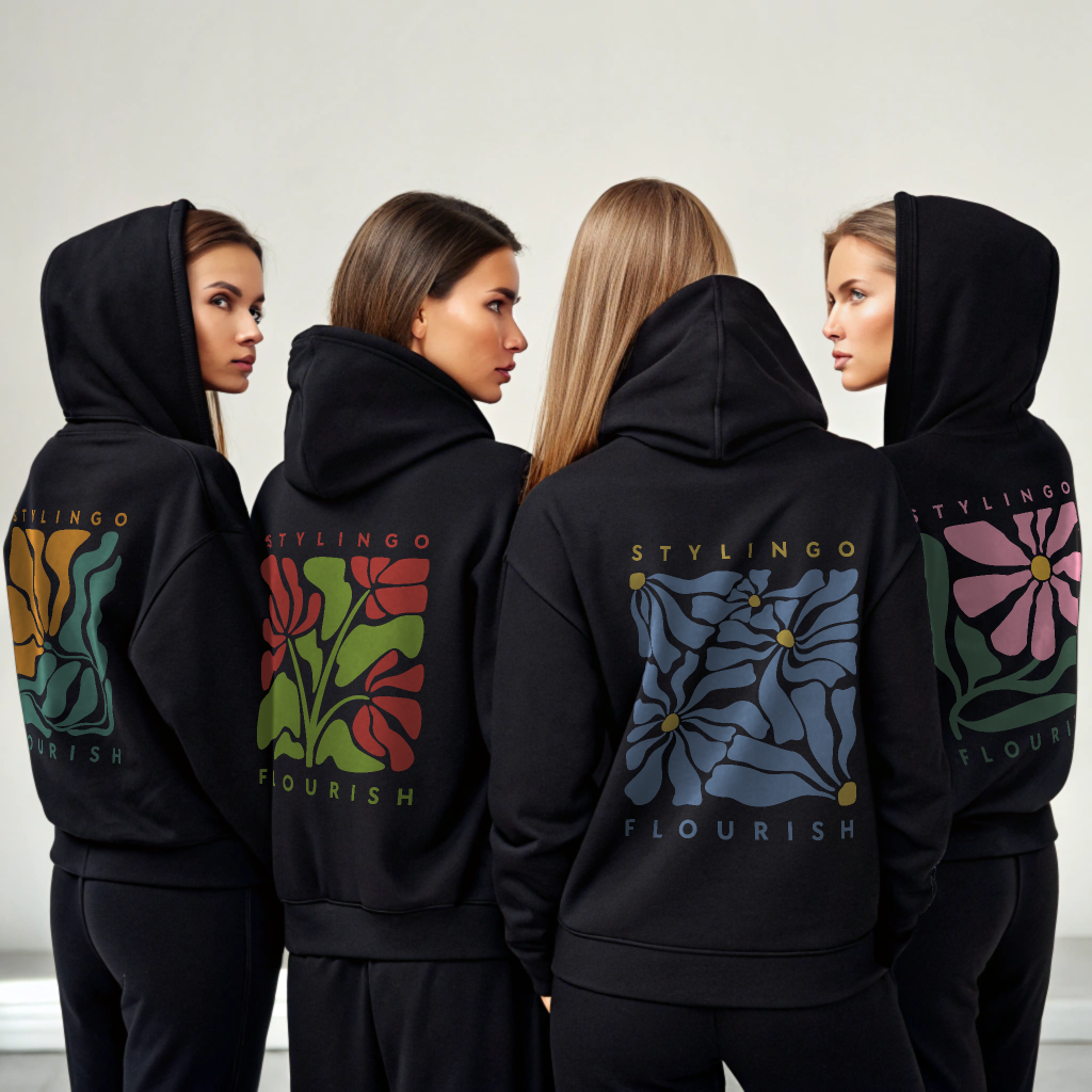 Flourish Hoodie - Be A WildFlower - Black