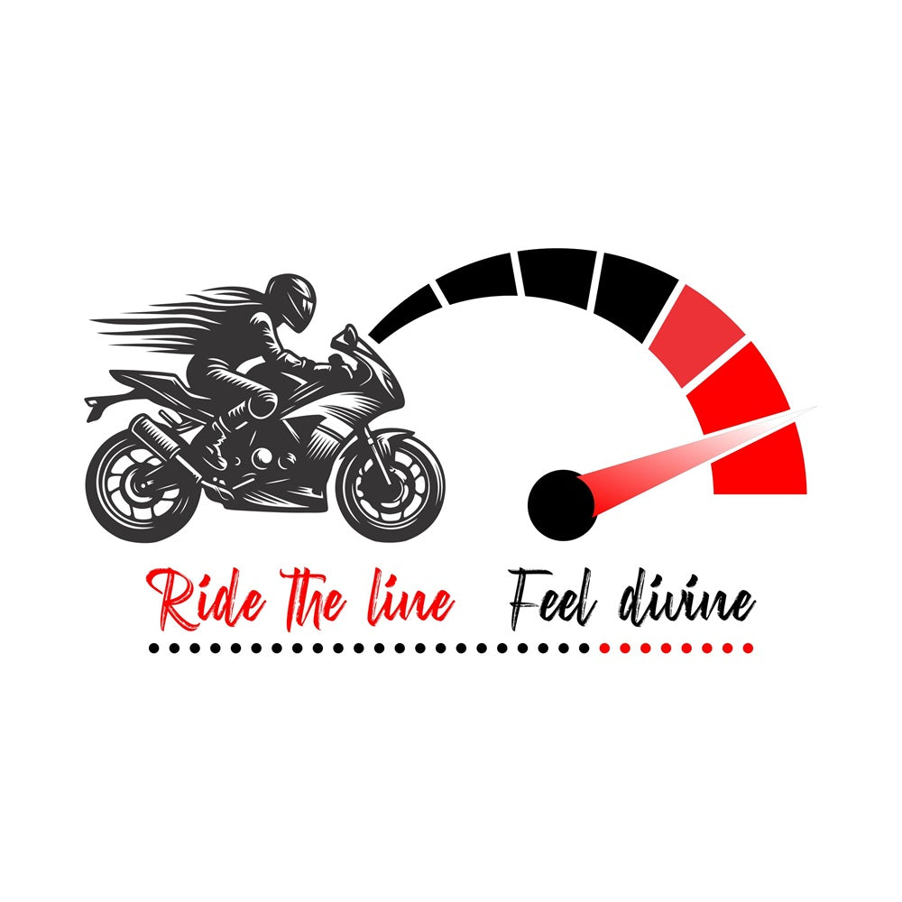 Ladies T-Shirt - Short Sleeve - Ride The Line - White