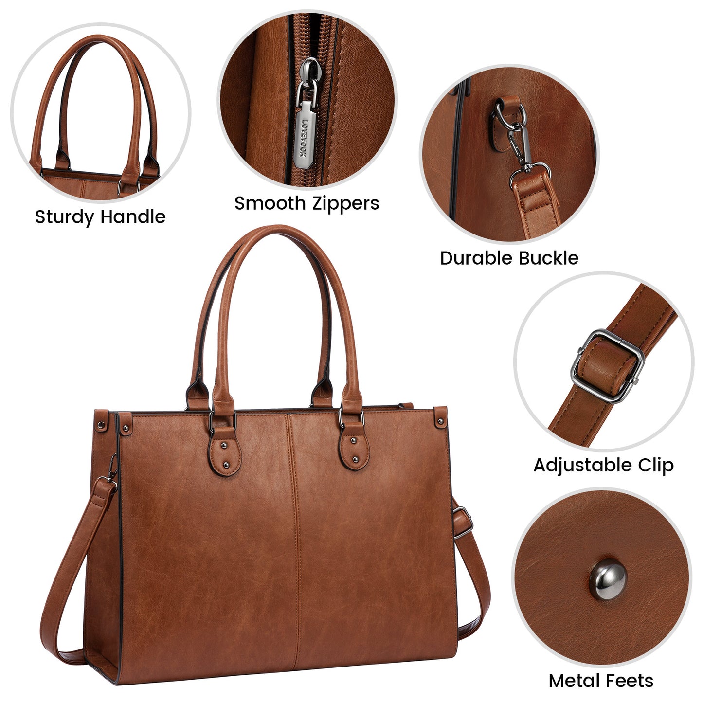 Laptop Bag - 15.6" - Sadie - With Pouch - Brown shop at Stylingo.co.za