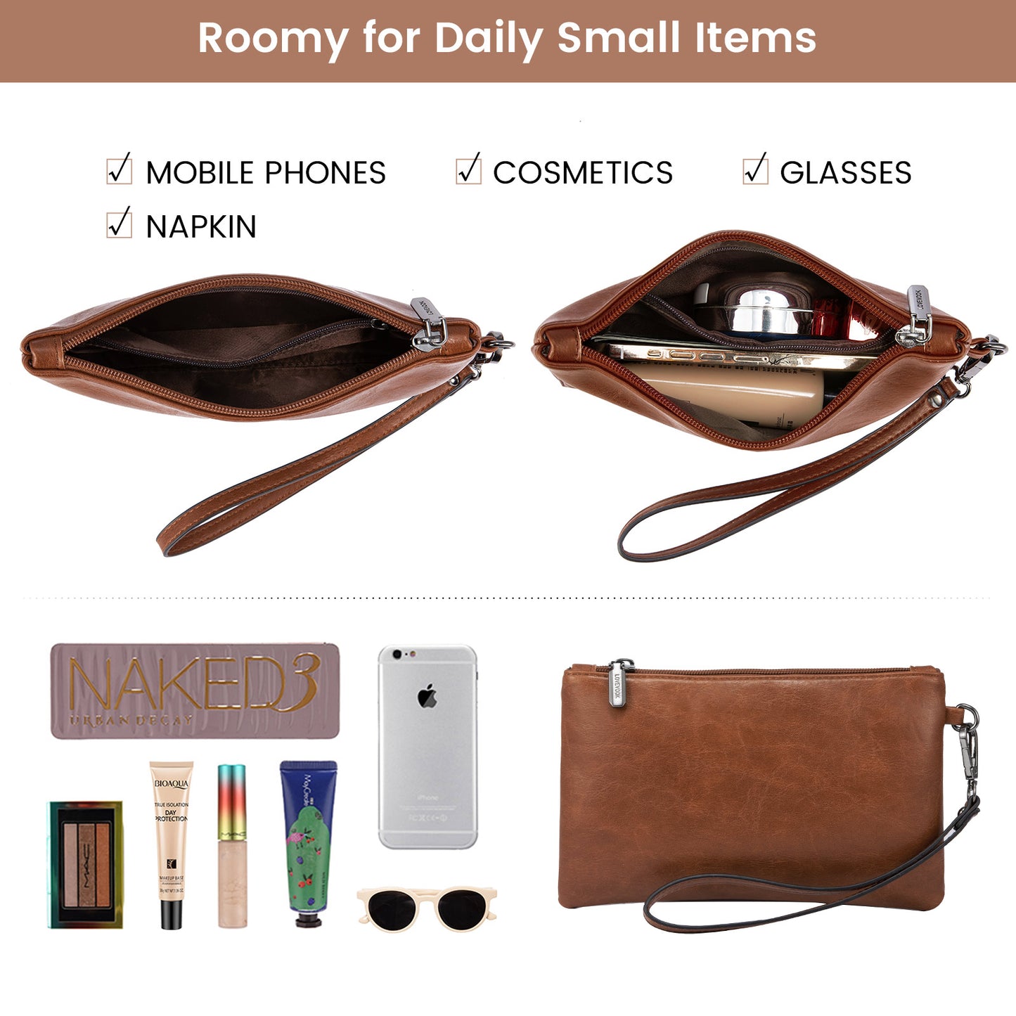 Laptop Bag - 15.6" - Sadie - With Pouch - Brown shop at Stylingo.co.za