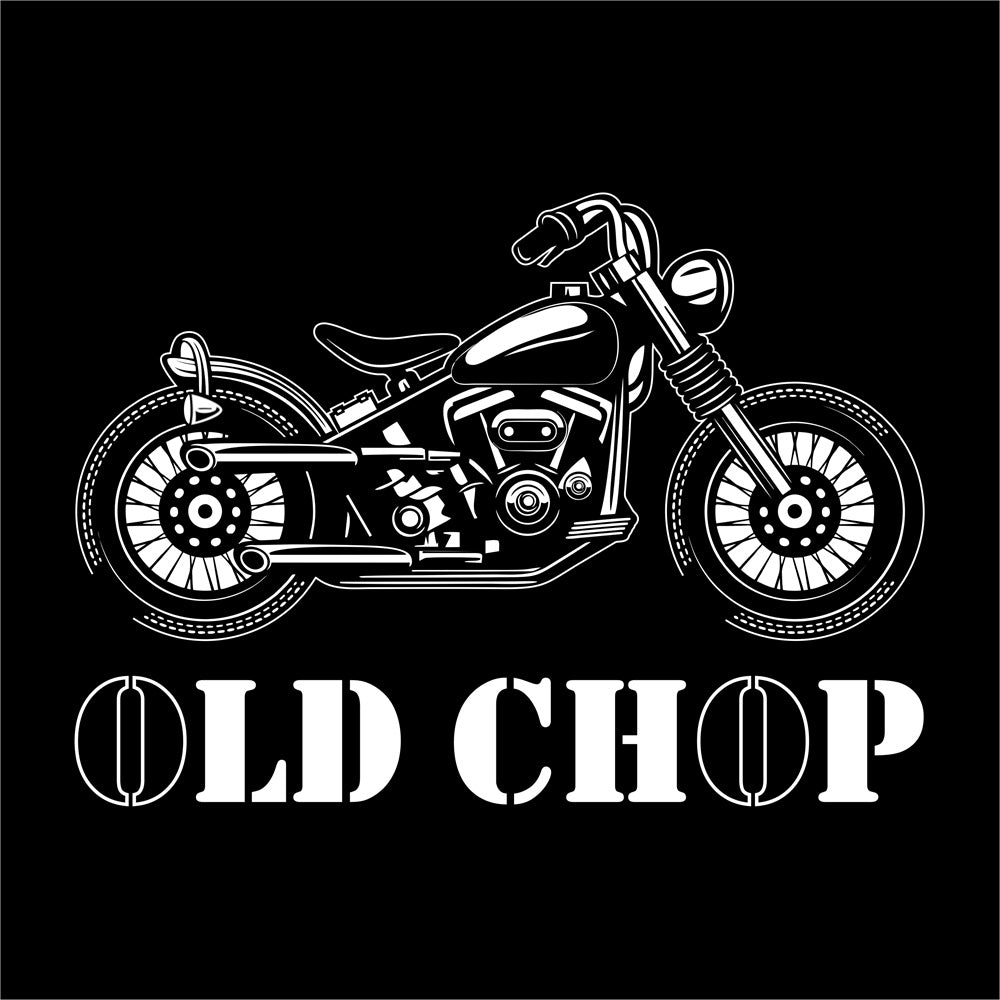 Biker T-Shirt - Mens - Short Sleeve - Old Chop - Black