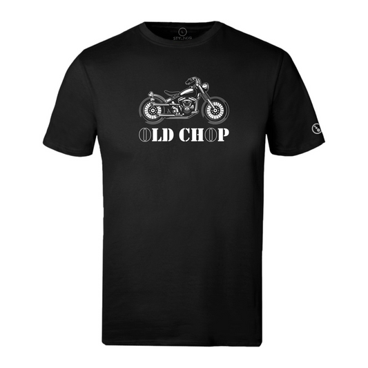 Biker T-Shirt - Mens - Short Sleeve - Old Chop - Black