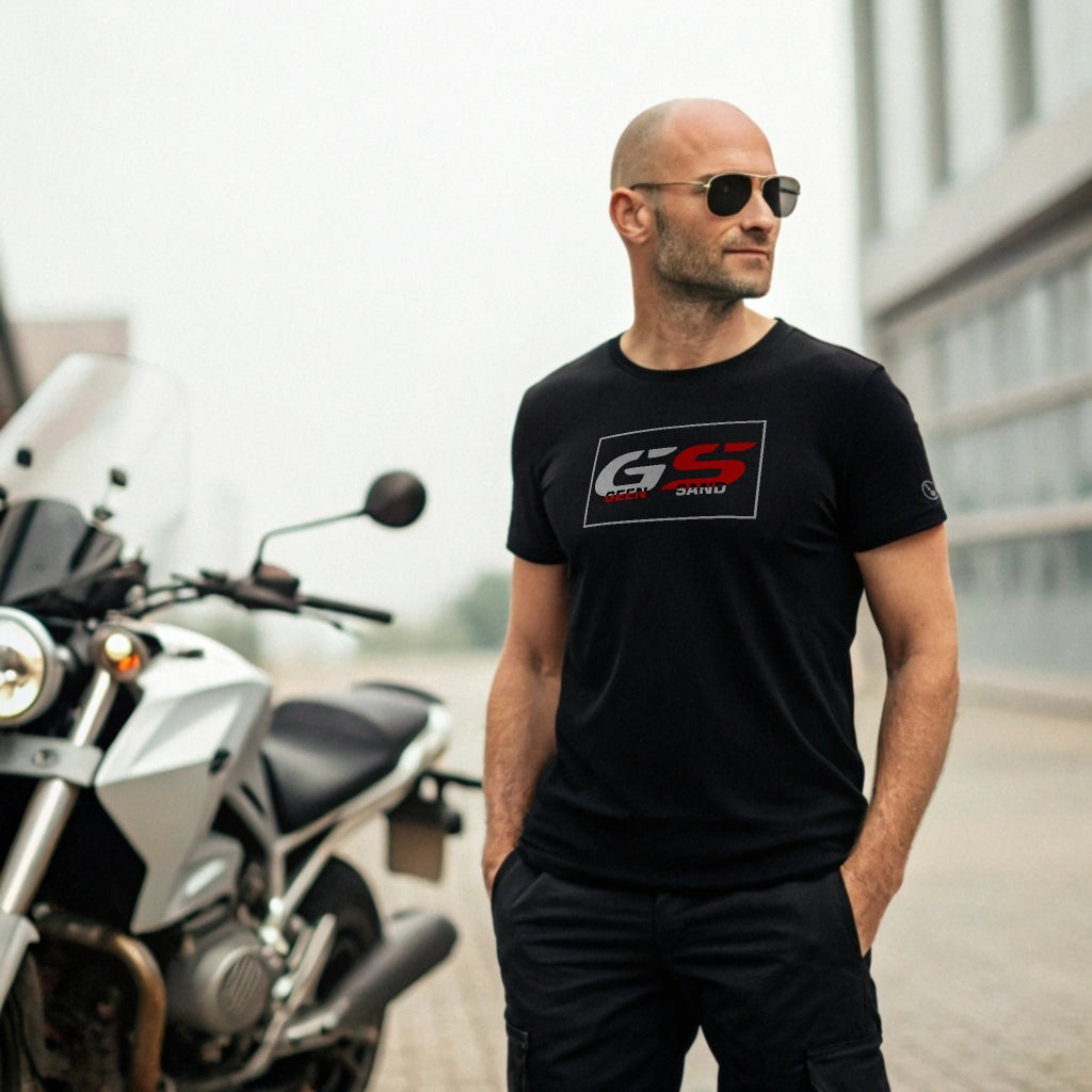 Biker T-Shirt - Mens - Short Sleeve - GS - Geen Sand - Black