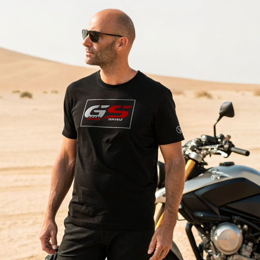 Biker T-Shirt - Mens - Short Sleeve - GS - Geen Sand - Black