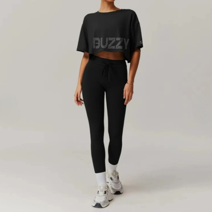Crop Top - Buzzy - Black