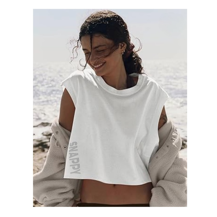 Keyhole Top - Snappy - White