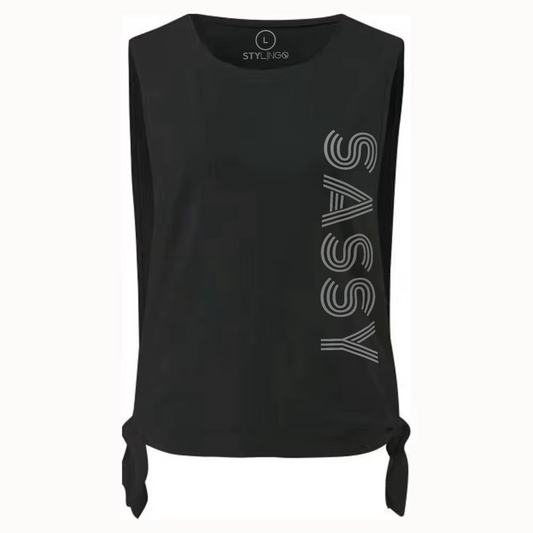 Tie Top - Sassy - Black