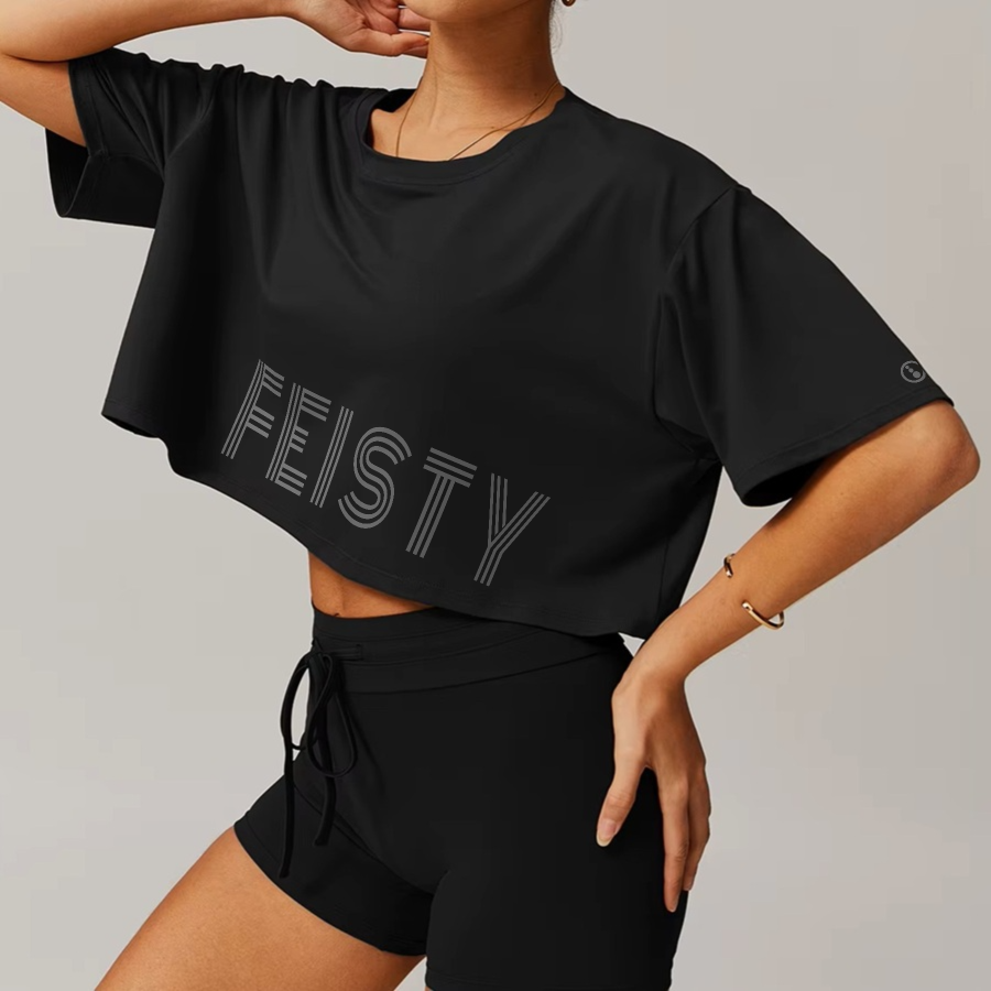 Crop Top - Feisty - Black