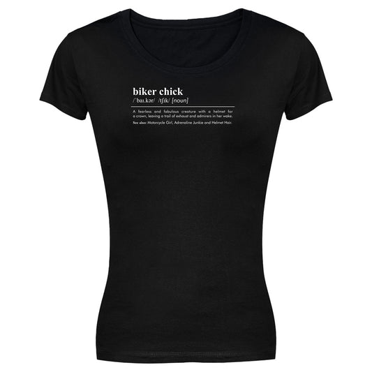 Biker T-Shirt - Ladies - Short Sleeve - Biker Chick - Black