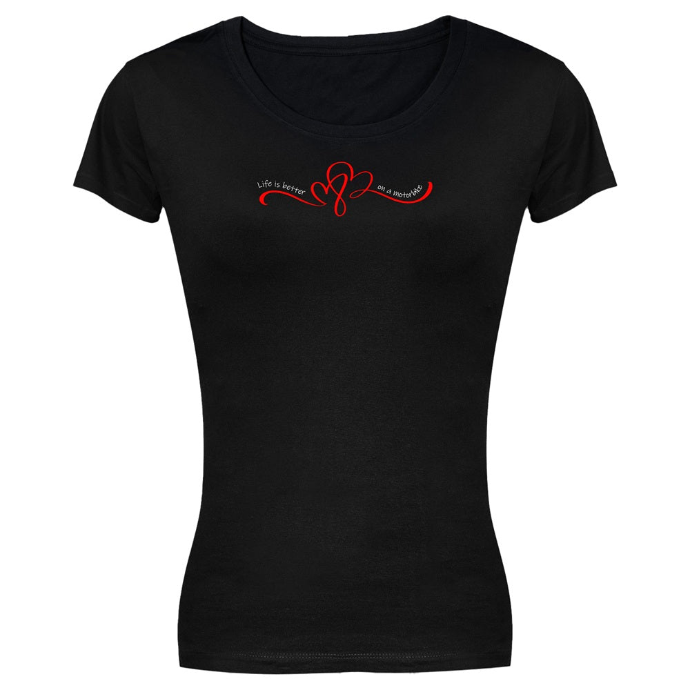Ladies T-Shirt - Short Sleeve - Life is better on a motorbike - Black