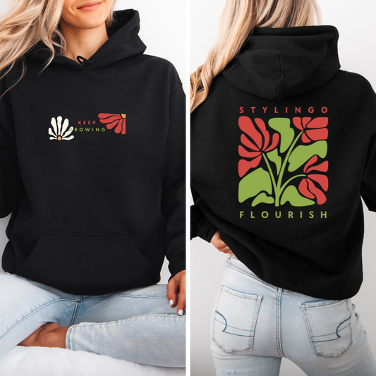 Flourish Hoodie - Keep Growing - Black