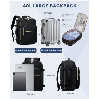 Black Canvas Travel Backpack