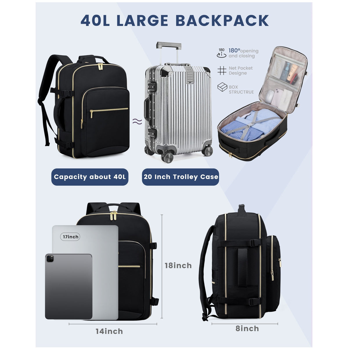 Grey Canvas Travel Backpack