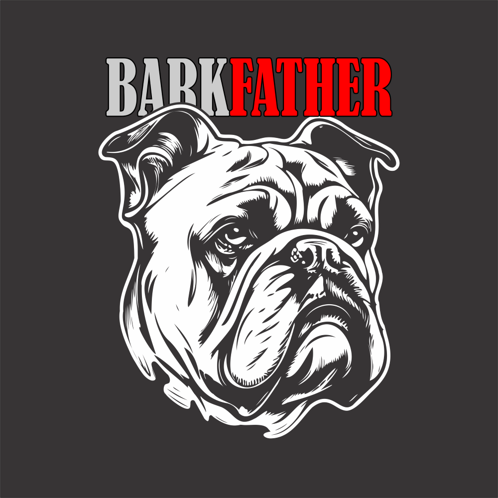 Barkfather T-shirt artwork featuring a playful dog-inspired graphic design.