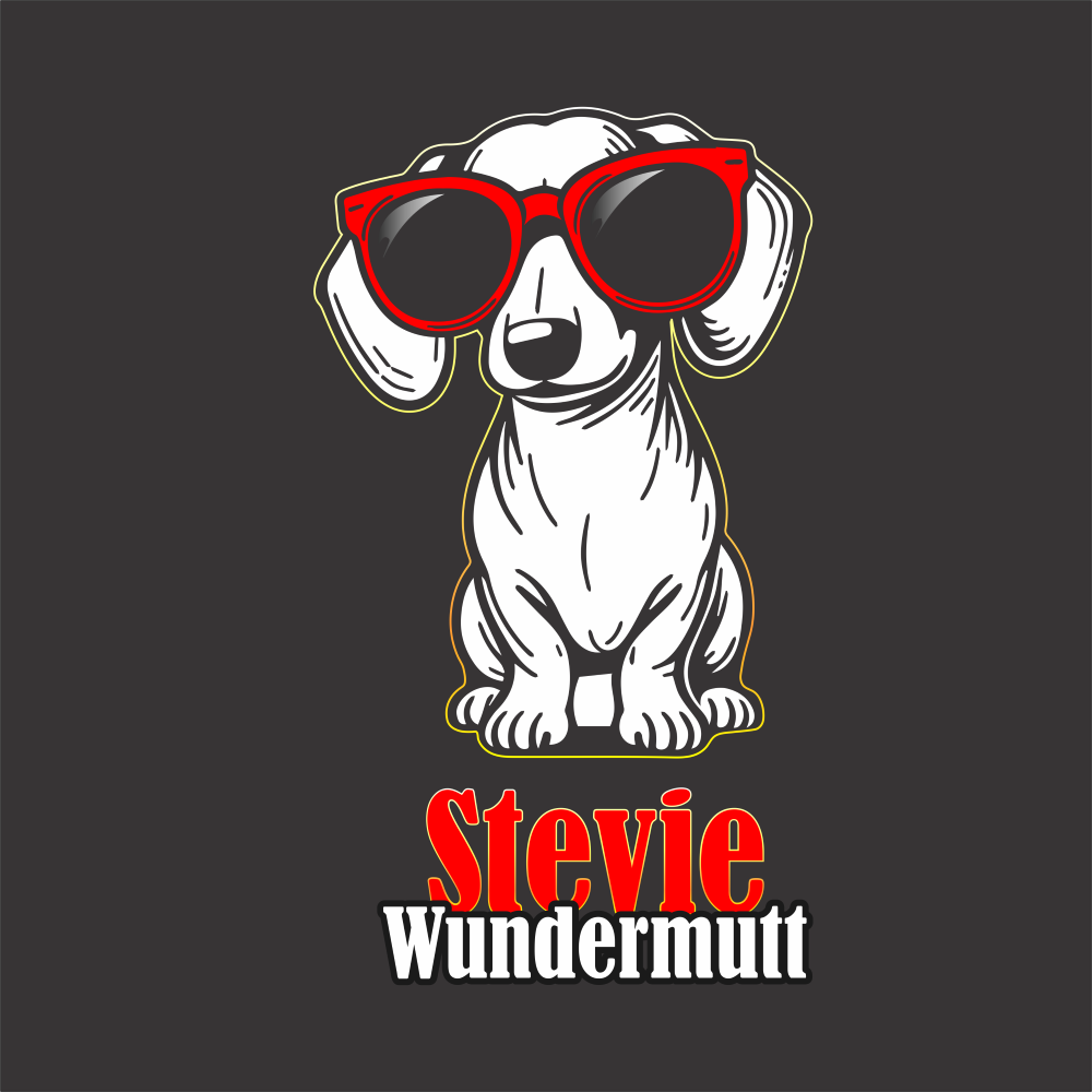 Stevie Wundermutt T-shirt artwork featuring a playful dog-inspired graphic design.