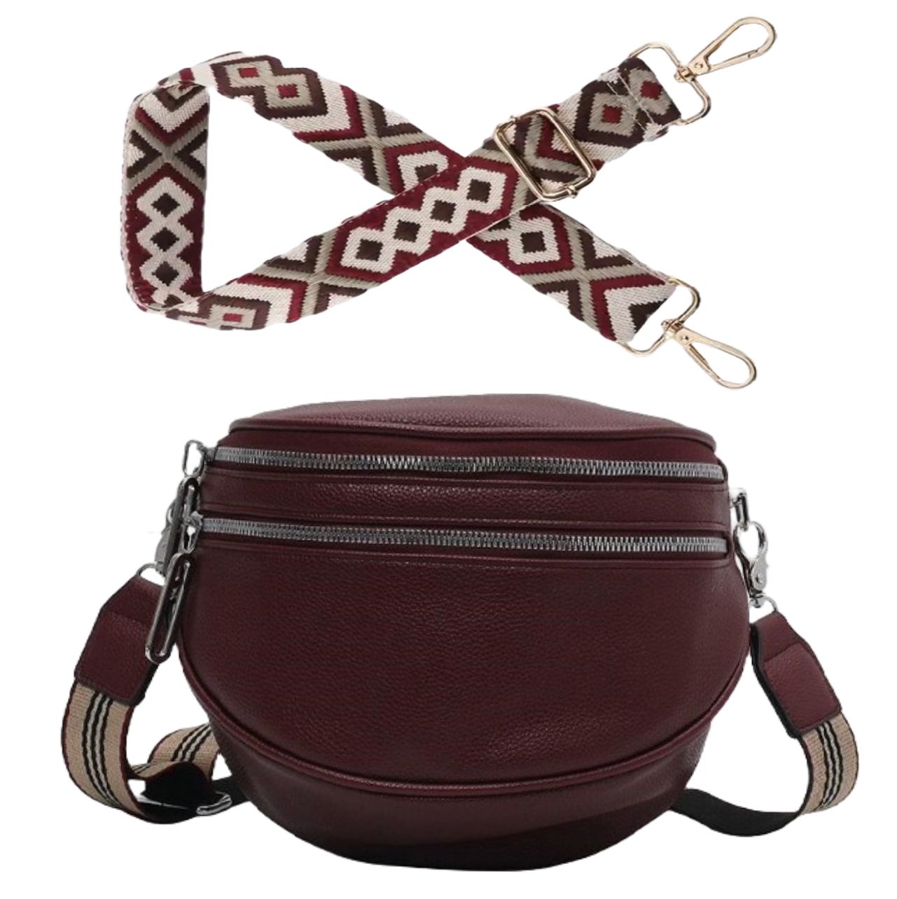 Crossbody Bag - Drew - Wine  shop at Stylingo.co.za