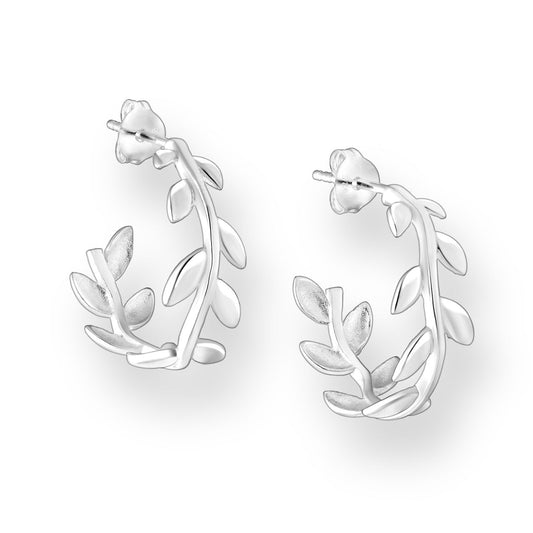 Lea Leaf Hoop Earrings