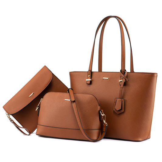 Handbag Trio Set -  Calista - Brown  shop at Stylingo.co.za