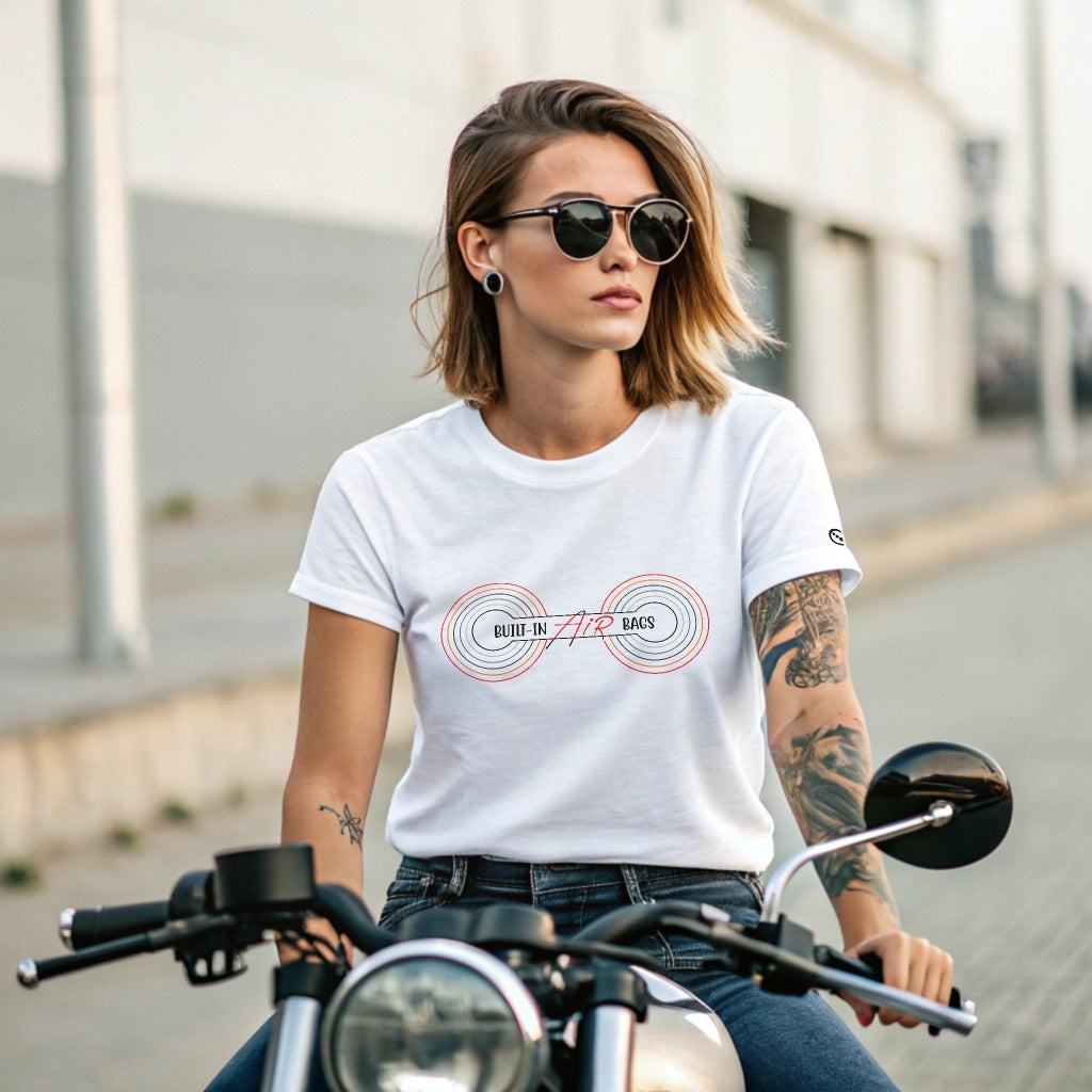 Ladies T-Shirt - Short Sleeve - Built-in Air Bags - White