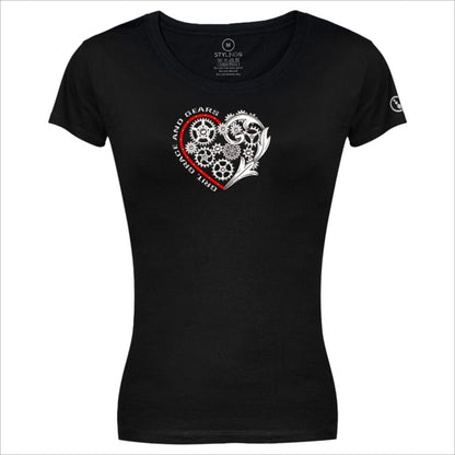 Ladies T-Shirt - Short Sleeve - Grit, Grace and Gears - Black