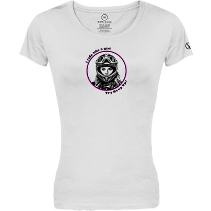 Ladies T-Shirt - Short Sleeve - I ride like a girl - White