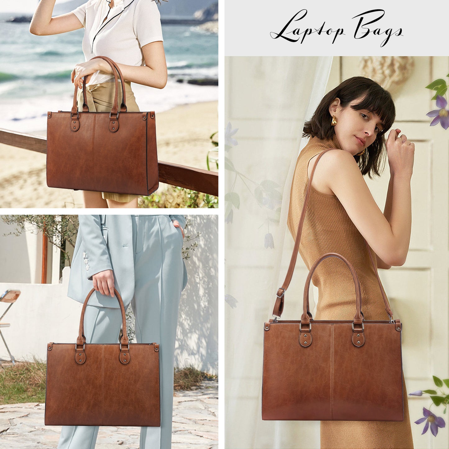 Laptop Bag - 15.6" - Sadie - With Pouch - Brown  shop at Stylingo.co.za