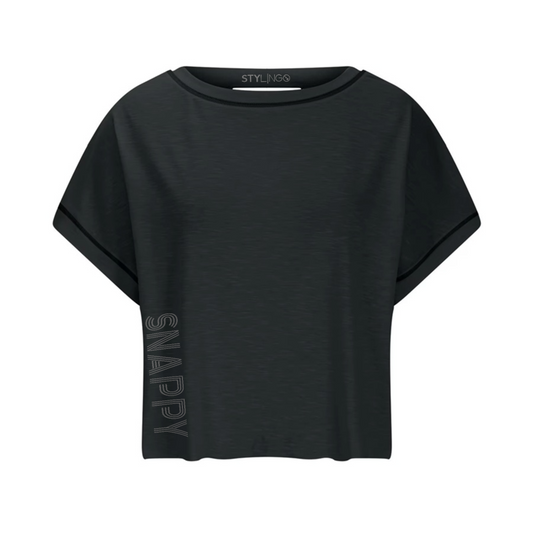 Keyhole Top - Snappy - Black