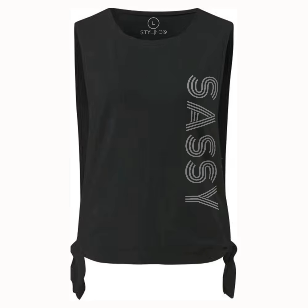 Tie Top - Sassy - Black