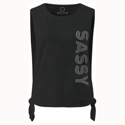 Tie Top - Sassy - Black