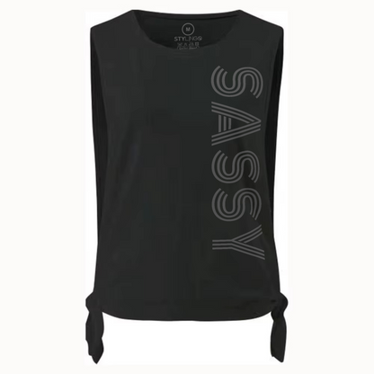 Tie Top - Sassy - Black