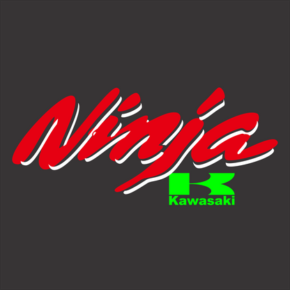 Ninja Kawasaki T-shirt artwork featuring a bold sport motorcycle-inspired graphic design.