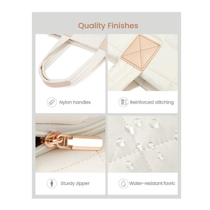 White Zuri Quilted Tote Bag
