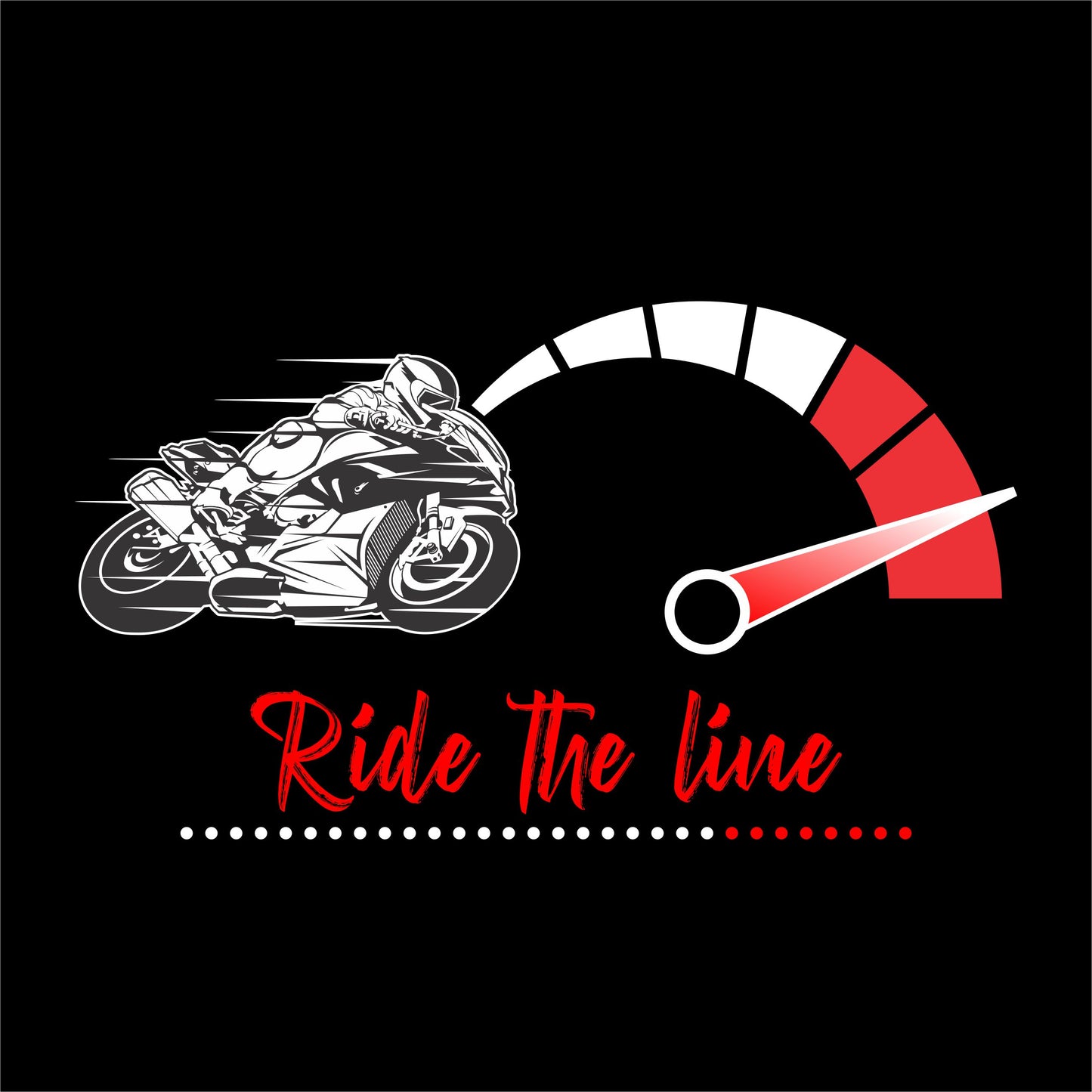 Men's T-Shirt - Short Sleeve - Ride The Line - Black